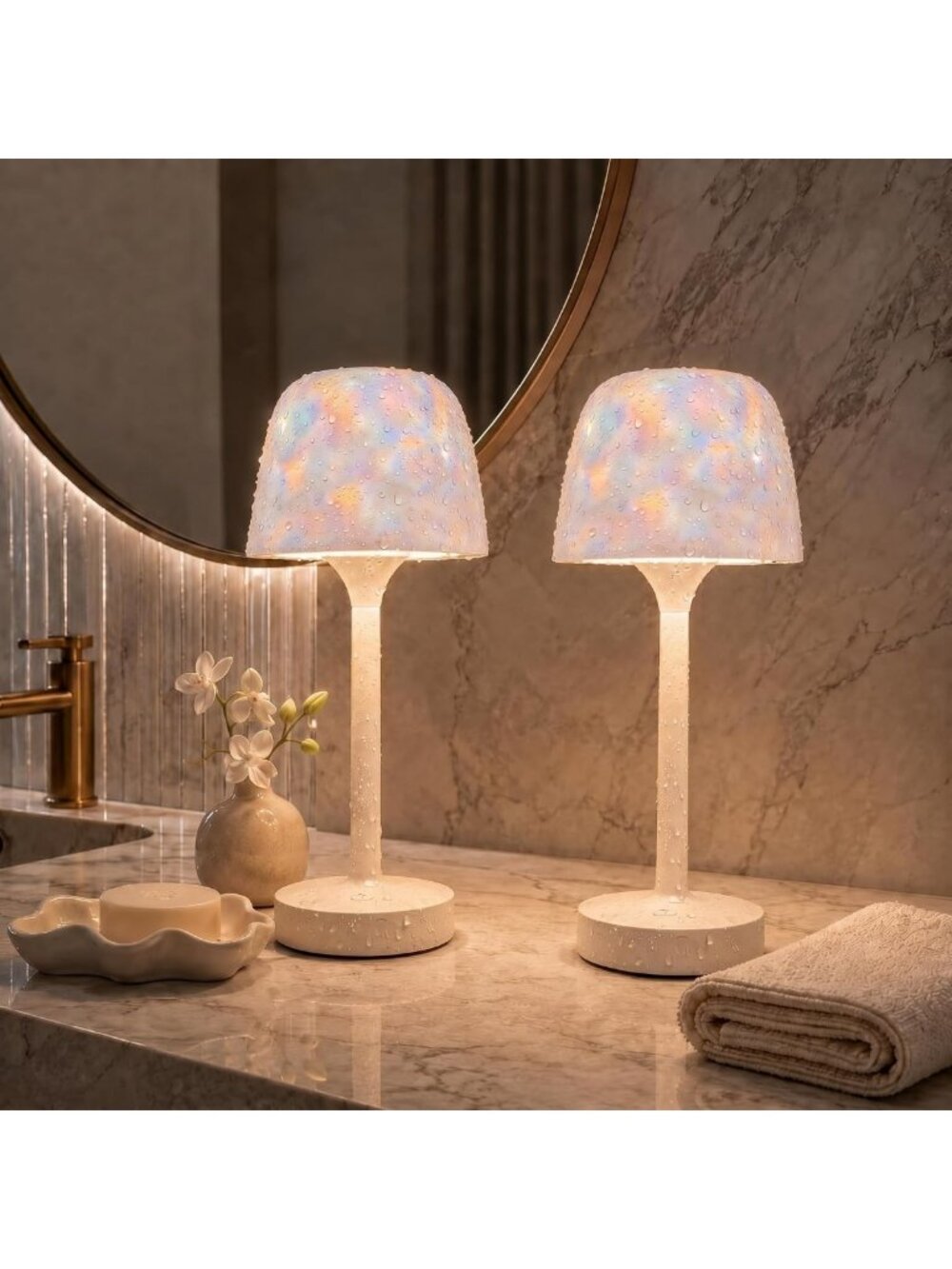 Waterproof Ocean Wave Projection Lamps - 2-Pack Outdoor Shower Lighting Decor